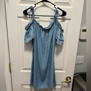 Candie's Light Blue Denim Cold Shoulder Dress Women's Size XXL